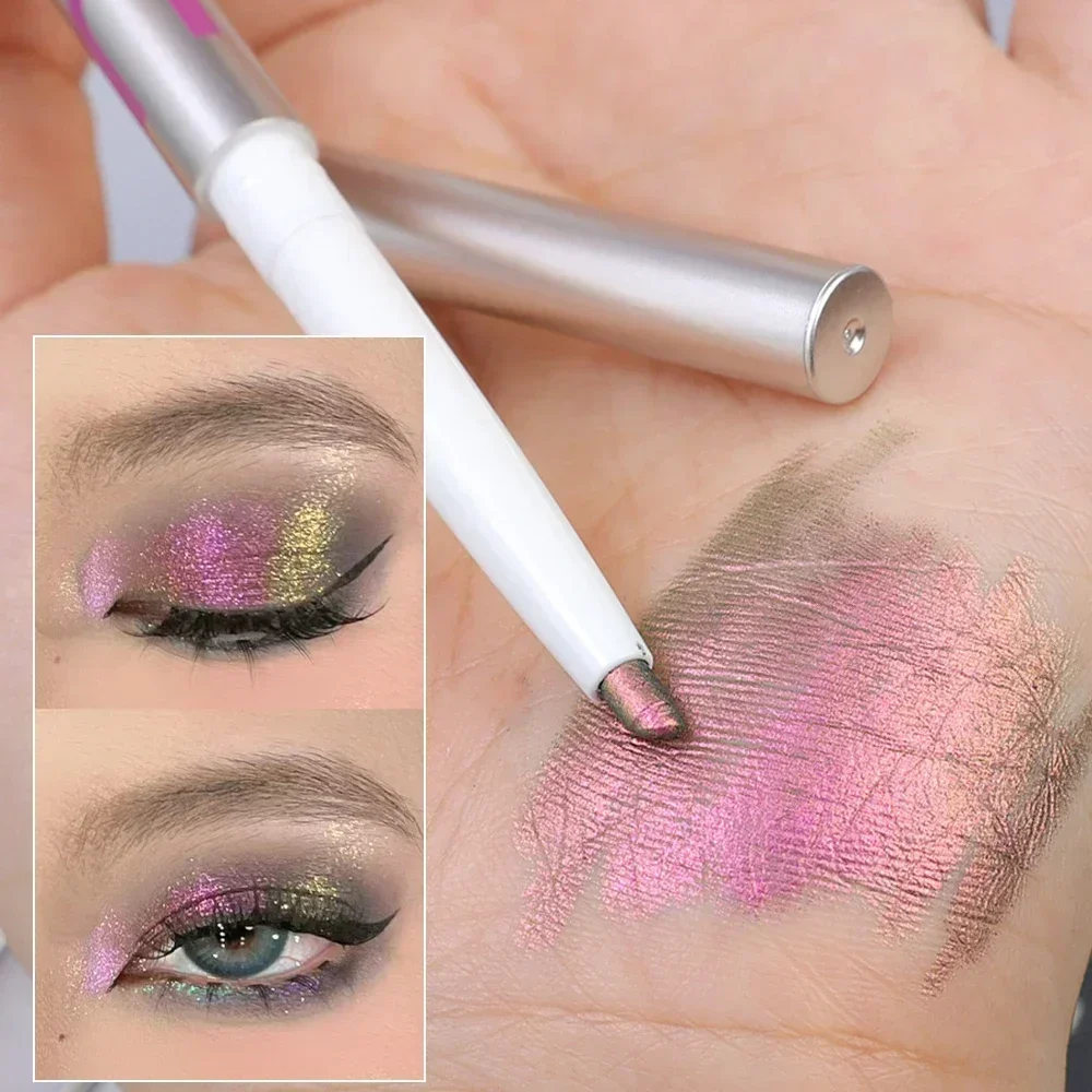 Diamond Eyeshadow Pencil Waterproof Glitter Metallic Eyeliner Gel Pen con temperamatite Brighten Lasting Silkworm Eye Makeup