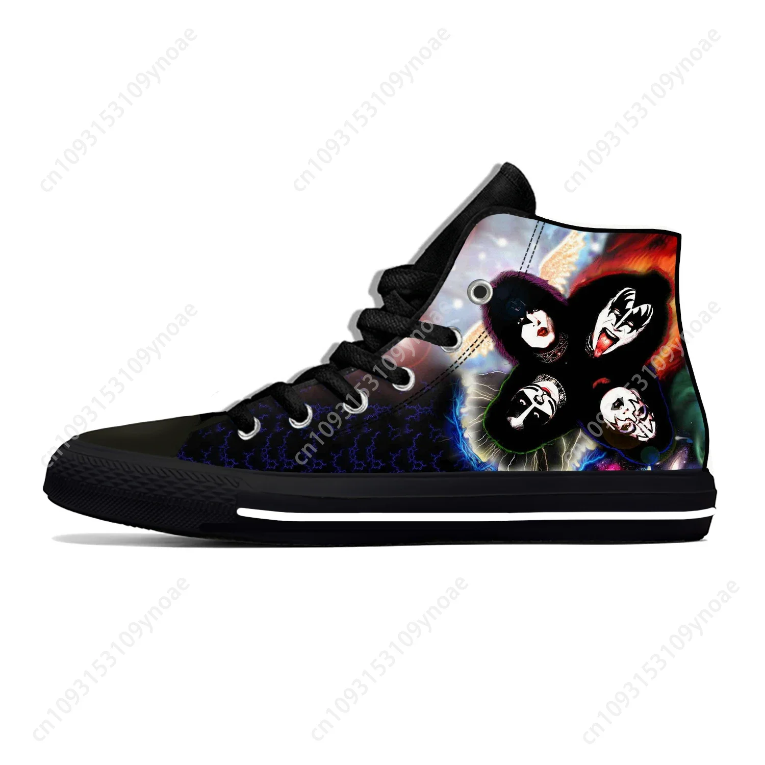 Hot Summer Heavy Metal Music Kiss Rock Band Novelty Casual Latest Shoes High Top Men Women Fashion Sneakers Classic Board Shoes