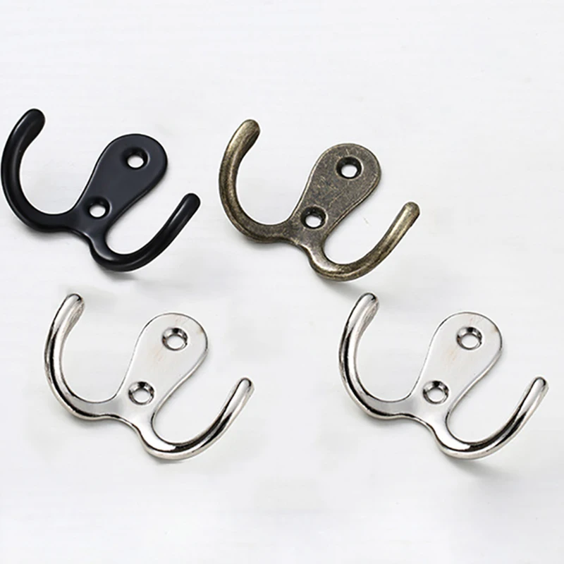 

10pcs Coat Hooks Wall-Mounted 2 Hole Towel Hanger For Coats Hats Clothing Home Storage Hooks Wall Hook Towel Hanger for Hardware
