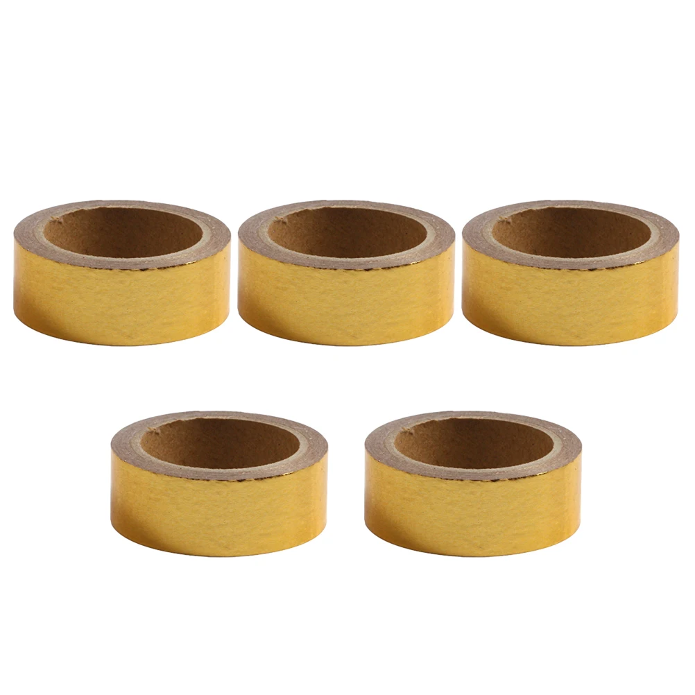 

5pcs Gold Stitching Decorative Tapes Craft Washi Adhesive for Scrapbooking Calendar Packaging DIY Masking Tape Paper Decoration