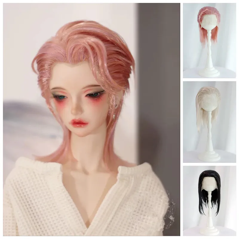 

Парик для куклы BJD подходит для размеров 1/3, 1/4, новинка, искусственные волосы, мягкая шелковая задняя головка, трехшумидовый ручной крючок, красивый наконечник, чистый, средней длины