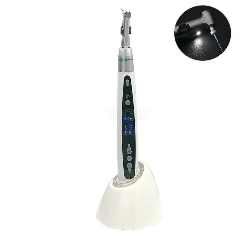 

Dental Endo Motor With 2Pcs LED Light Wireless EndoMotor 16:1 Reduction Contra Angle 9 Programs Setting Root Canal