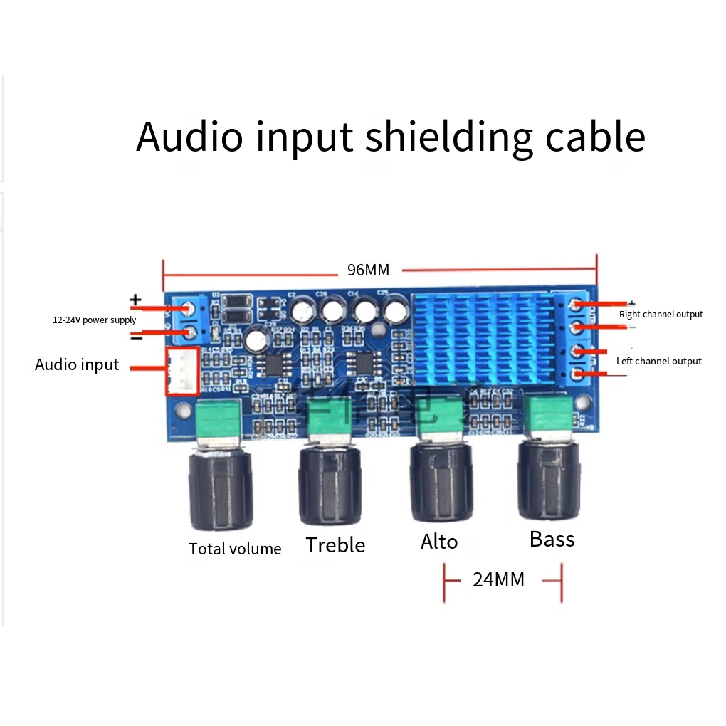 XH-M577 TPA3116D2 Audio High Power Tone Op Amps DC 12-24V Dual-channel Stereo 2 X 80W Digital Amplifier Board