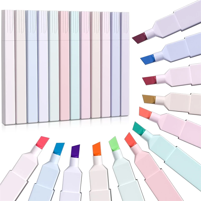 

Aesthetic Highlighters, 12PCS Pastel Highlighters Assorted Colors, Chisel Tip, Premium Bible Highlighters No Bleed Highlighters