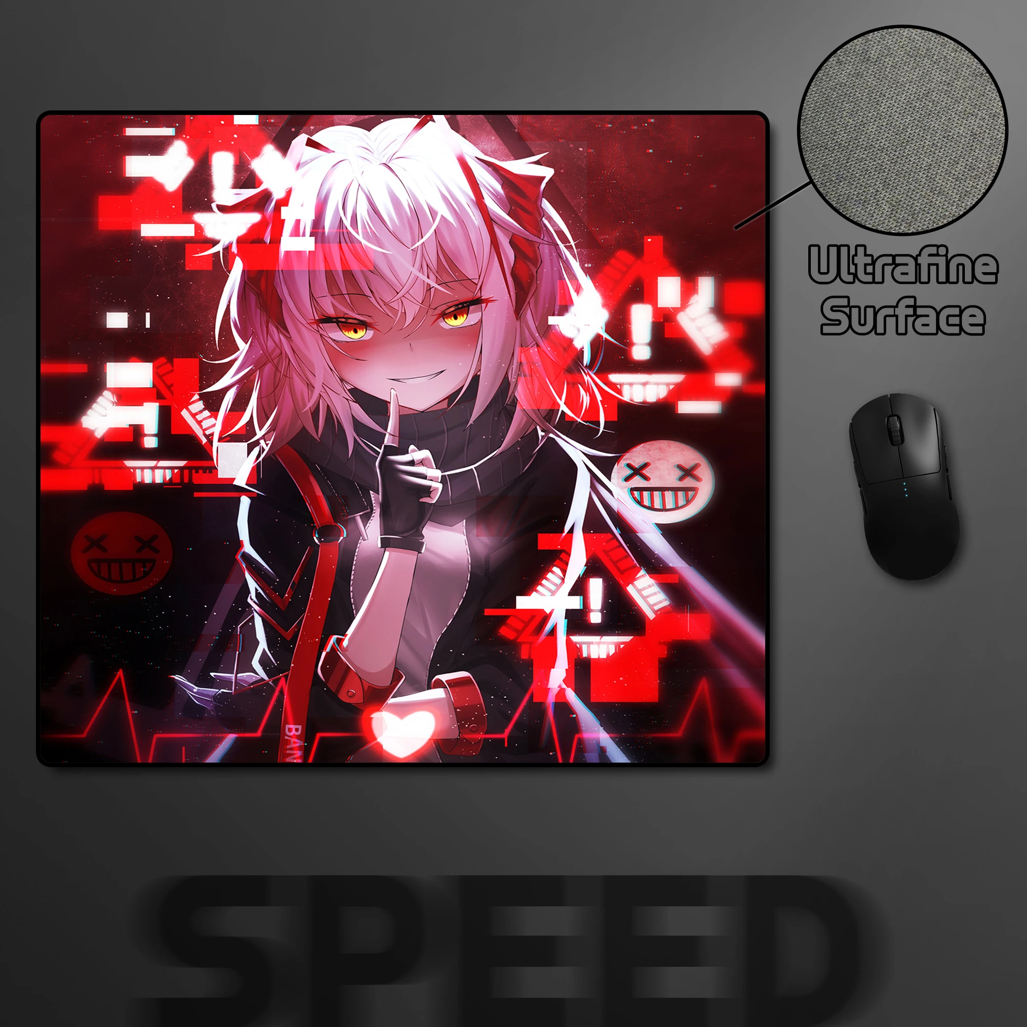 

Игровой коврик для мыши с аниме девушкой, Высокоэластичный нескользящий нижний коврик для мыши для киберспорта, 45x40 см, коврик для скоростной мыши премиум-класса, игровой коврик для клавиатуры