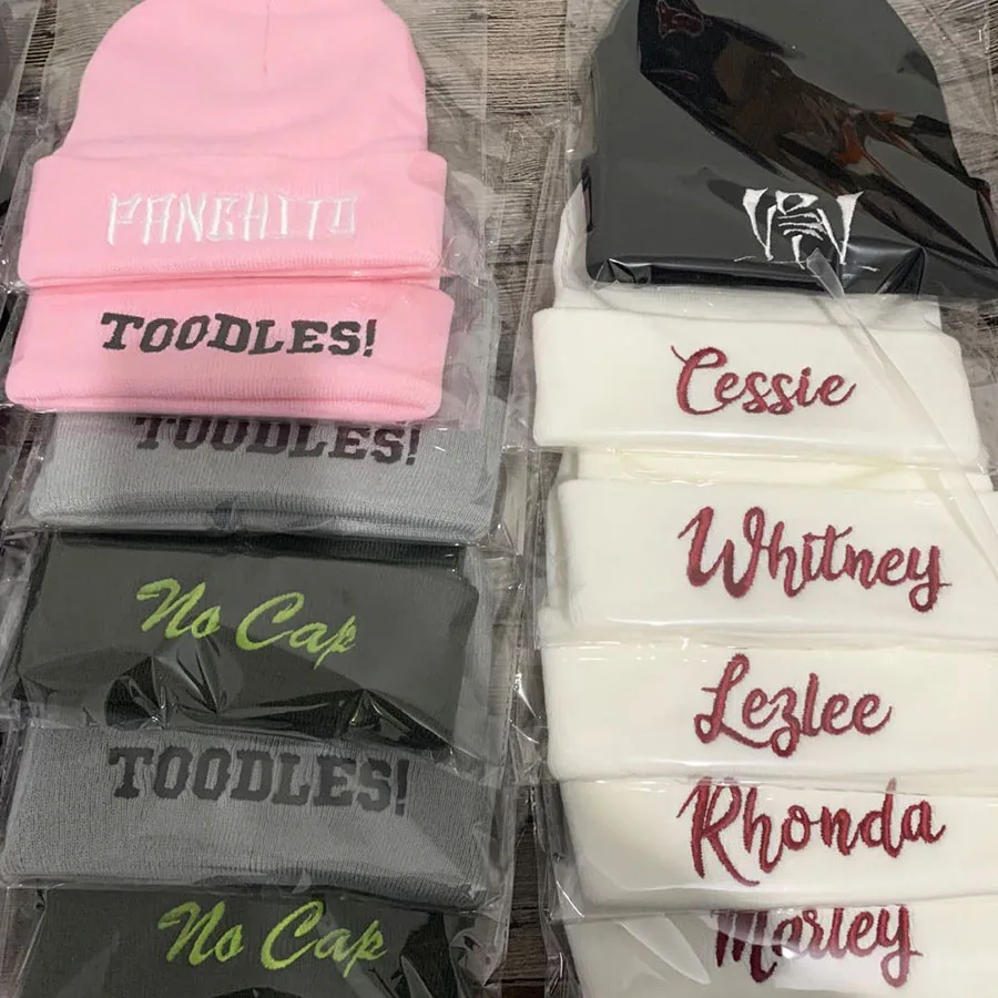 Personalisierte benutzerdefinierte Beanies Hüte mit Stickerei Text Logo für Männer Frauen warme Winter gestrickte Manschette Beanie Cap Dropshipping – Detail 8
