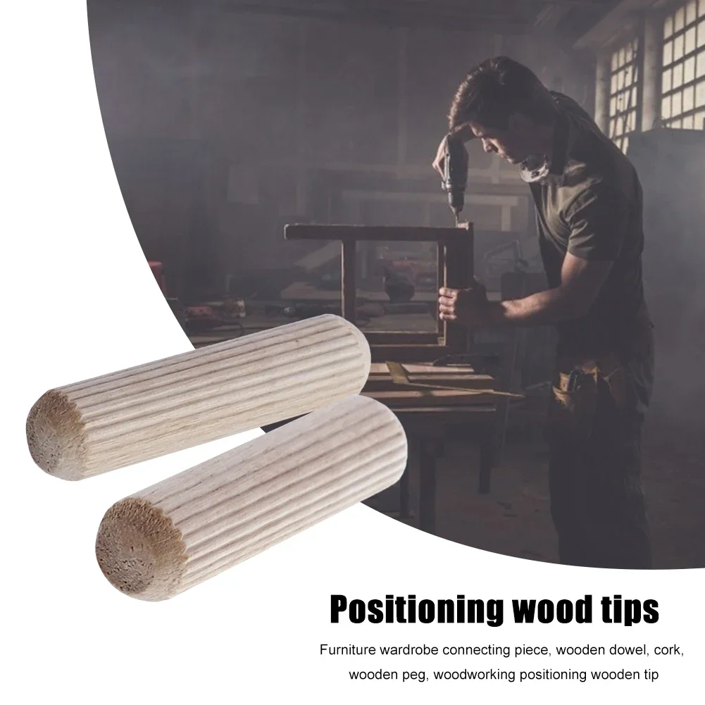 300pcs 6mm 10mm 10mm Wooden Dowel Cabinet Drawer Round Fluted Wood Craft Dowel Pins Rods Set Furniture Fitting Dowel Pin