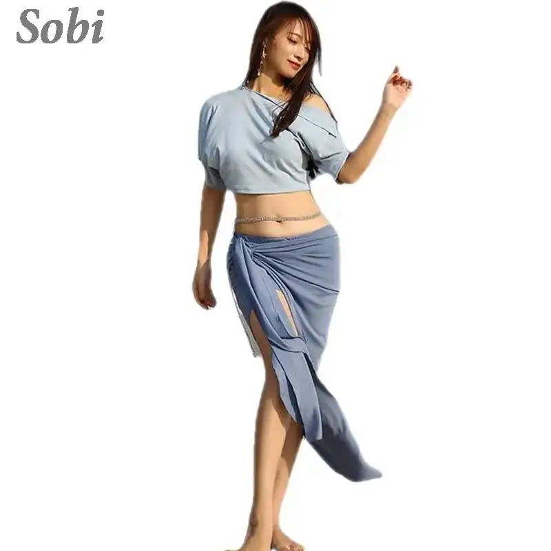 Women Belly Dance Practice Clothes Sexy Oriental Dance Outfit Modern Dance Professional Top+skirt Bellydance Training Clothes