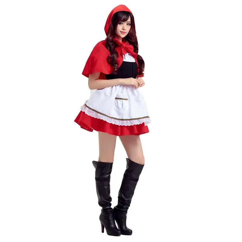 

Woman Kawaii Maid Dress Masquerade Cosplay Anime Costume Cute Dresses Cape + Skirt + Apron Halloween Christmas Princess Costume