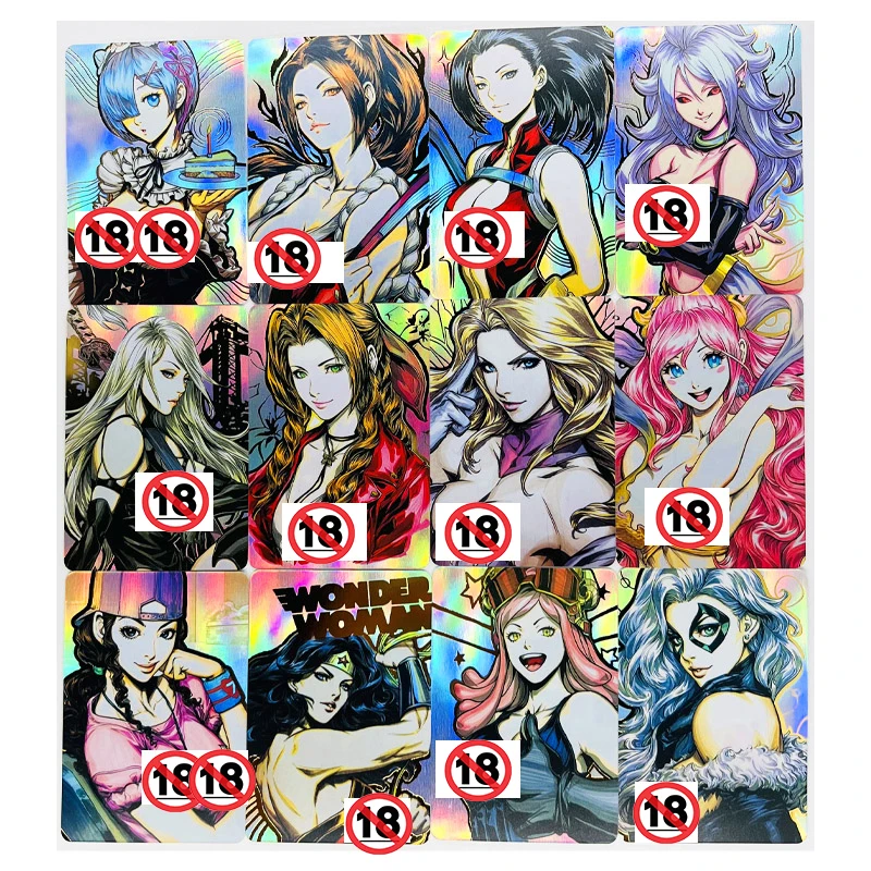 

55pcs/set Dragon Ball Z Android 18 Kamado Nezuko Haruko Akagi Sexy Nude Heroes Battle Card Ultra Instinct Game Collection Cards