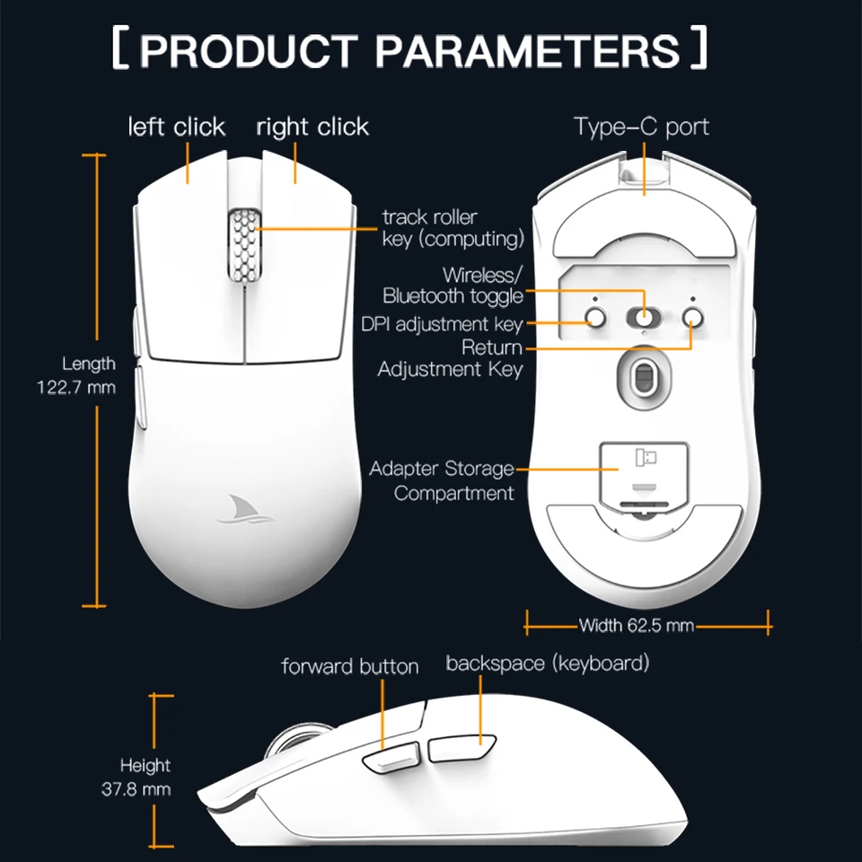 Darmoshark M3s Pro Gaming Mouse Wireless Bluetooth Tri Mode Game