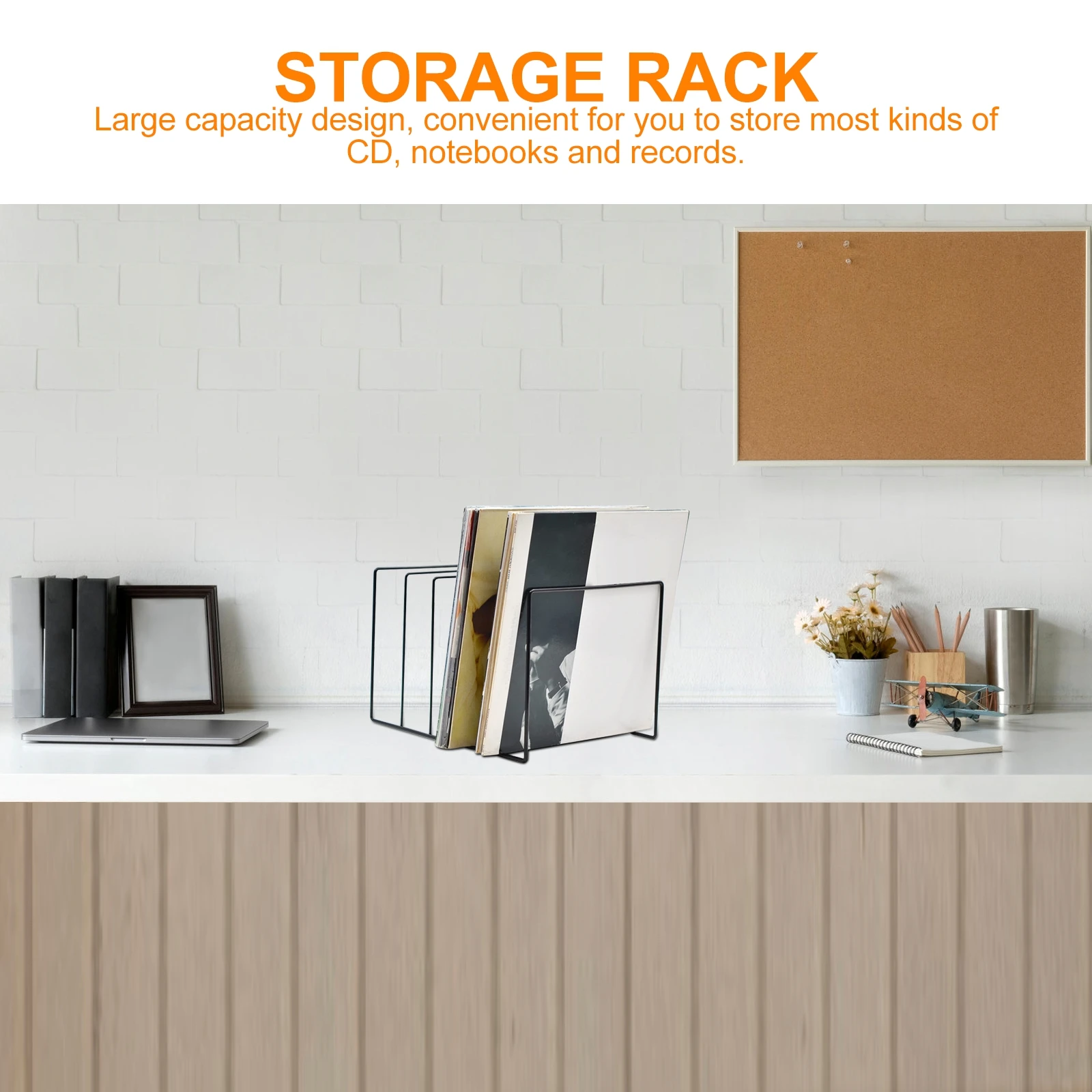 

Record Storage Rack Desk Book Organizer Holder Holders File for Iron Magazine Office