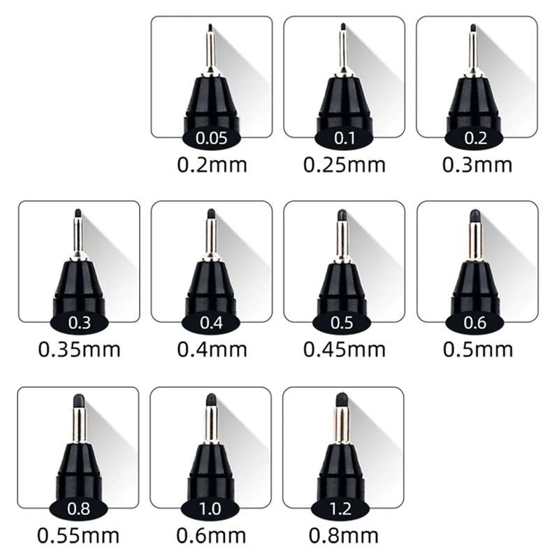 Sipa ปากกาเขียนเส้นบางสีดำ8ชิ้น, ปากกาเขียนเส้นเล็กปากกาเขียนเส้นเล็กสำหรับศิลปินภาพประกอบเทคนิคการวาดเอกสารสำนักงาน