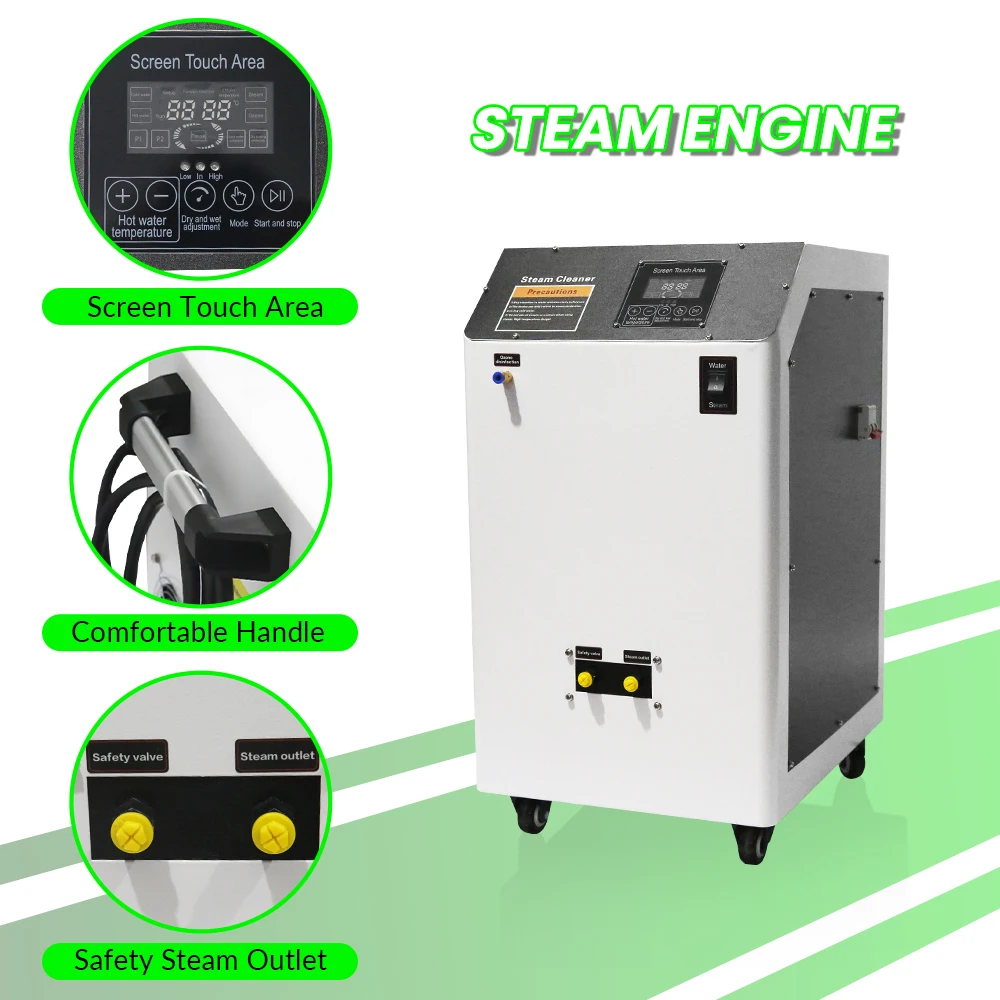 220 Volt Electric High Temperature Steam Cleaner Heavy Oil Cleaning Removal Hot Water Dry and Wet Steam Car Washing Equipment