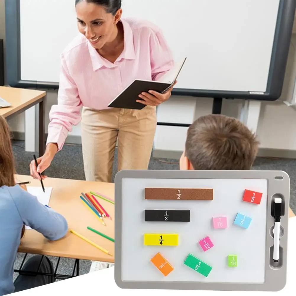 23/24cm Magnetic Fraction Tiles Math Manipulatives Learning Rainbow Fraction Blocks Elementary School Educational Kit For Kids