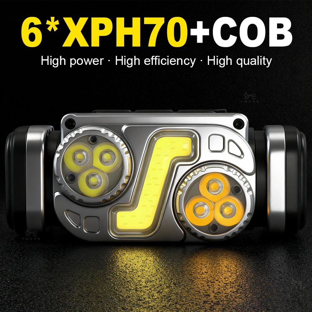 XHP70 Fishing Headlamp Rechargeable LED Lamp Sensor Light Ultra Powerful LED Front Lamp Headlights 18650 Vacation Fishing Things