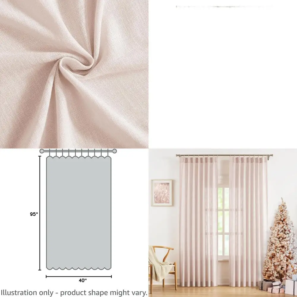 

Светофильтрующие шторы в стиле бохо, 95 розовых плиссированных штор Bailey, набор из 2 шт. для спальни и гостиной, ширина 40 шт.