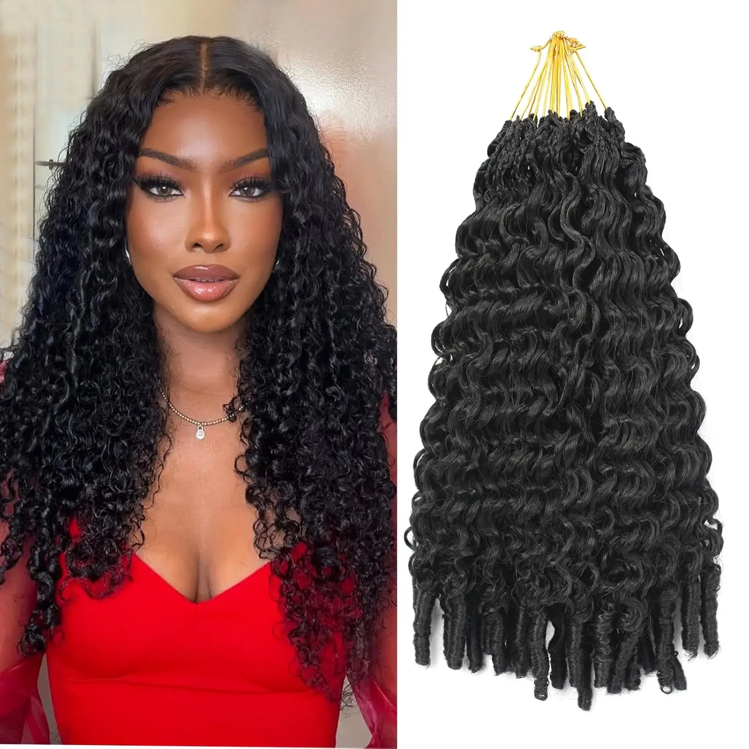 1/8 Packs Burmese Curly Crochet Hair 18 inch Knotless Pre-Separated Crochet Hair With Spiral Curl Synthetic Hair for Black Women