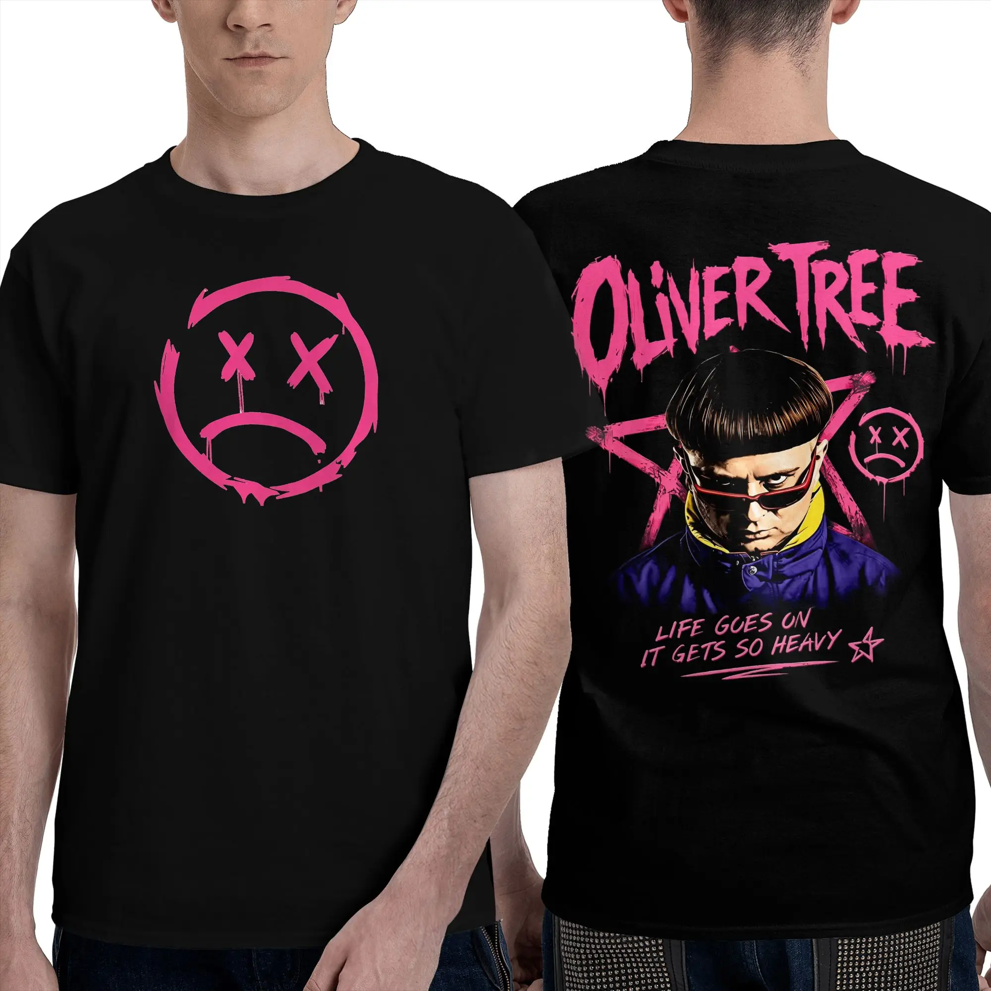 Oliver Tree Memorial  Life Goes On Anyway T Shirts Men's  Pure Cotton T-Shirts Round Collar  Tees Short Sleeve Clothing