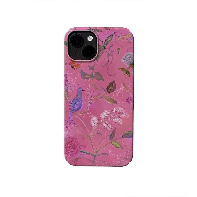 

Pink Purple Bird Illustration Phone Case for IPHONE 17 Air 16E 15 PROMAX 14 Plus 13 12 MINI 11 PRO 16Plus XR Acrylic Phone Cover