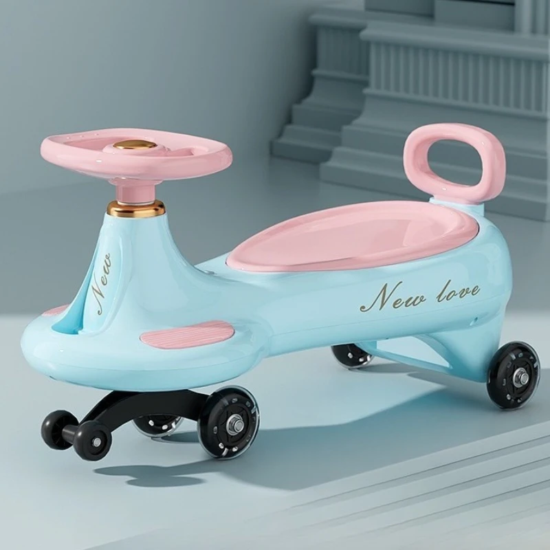 ‌ طفل تذبذب سيارة 1-3Y مكافحة تلميح سكوتر مقعد واسع للغاية يحمل 220 رطل عجلات توهج صامتة التعلم المبكر التوازن المدرب الوالدين