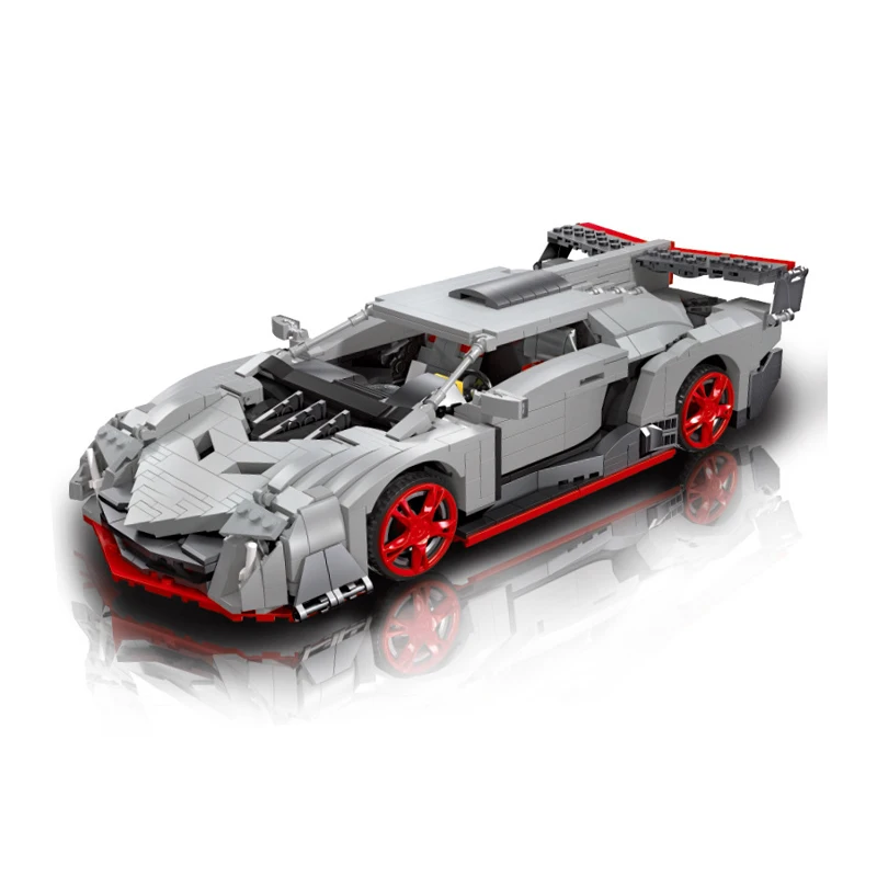 

Super Sports Car Series Decorative Building Block 92007 1434Pcs Puzzle Gray Racing Ornament Model Moc Educational Toy Bricks