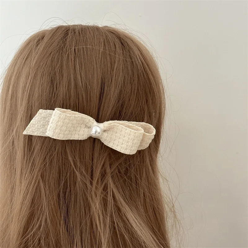 Korean Style Temperament Wild Color Bow Barrettes High Sense Head Clip Side Liu Gao Ponytail Hairpin Hair Accessories