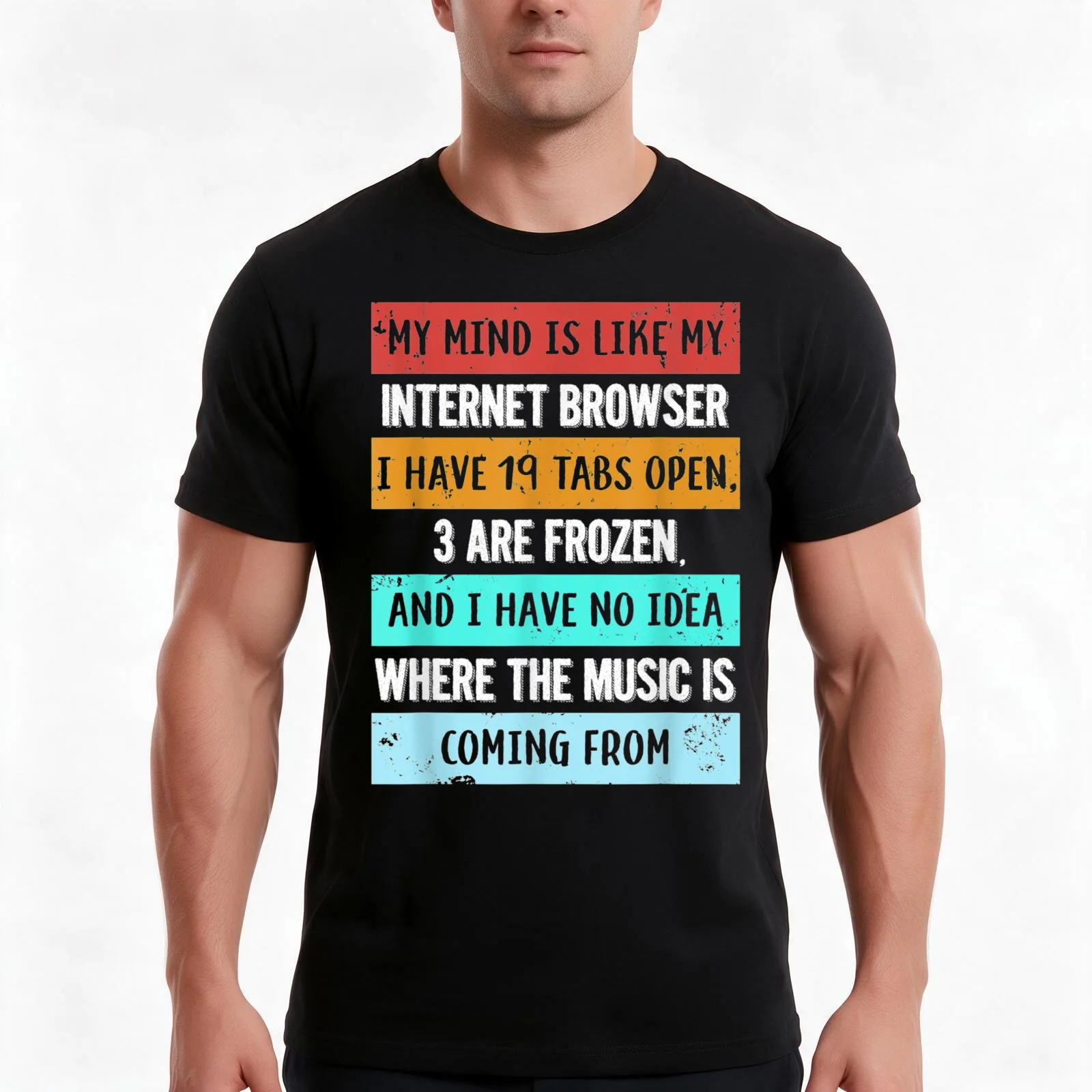 my mind is like my internet browser T-Shirt, Summer Casual Cotton Tee, Oversized Streetwear Tops, Vintage Graphic Print