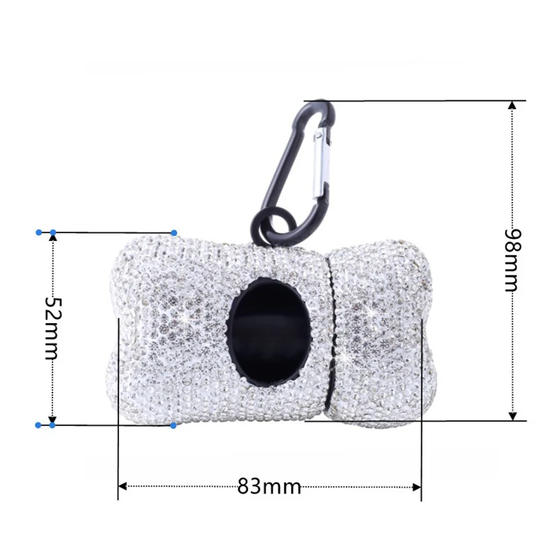 Sparkling Rhinestone Pet Toilet Bag Holder Portable Dog Toilet Bag Dispenser Cat Cleaning Accessories Pet Products Bedding