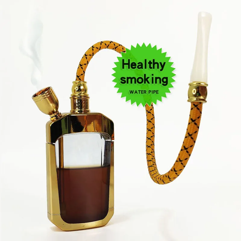 

NewPortable Arabic Hookah Pot with Tube Circulating Filter Bottle Water Pipe for Smoking Herb,Cigarettes,Cut Tobacco Health Gift