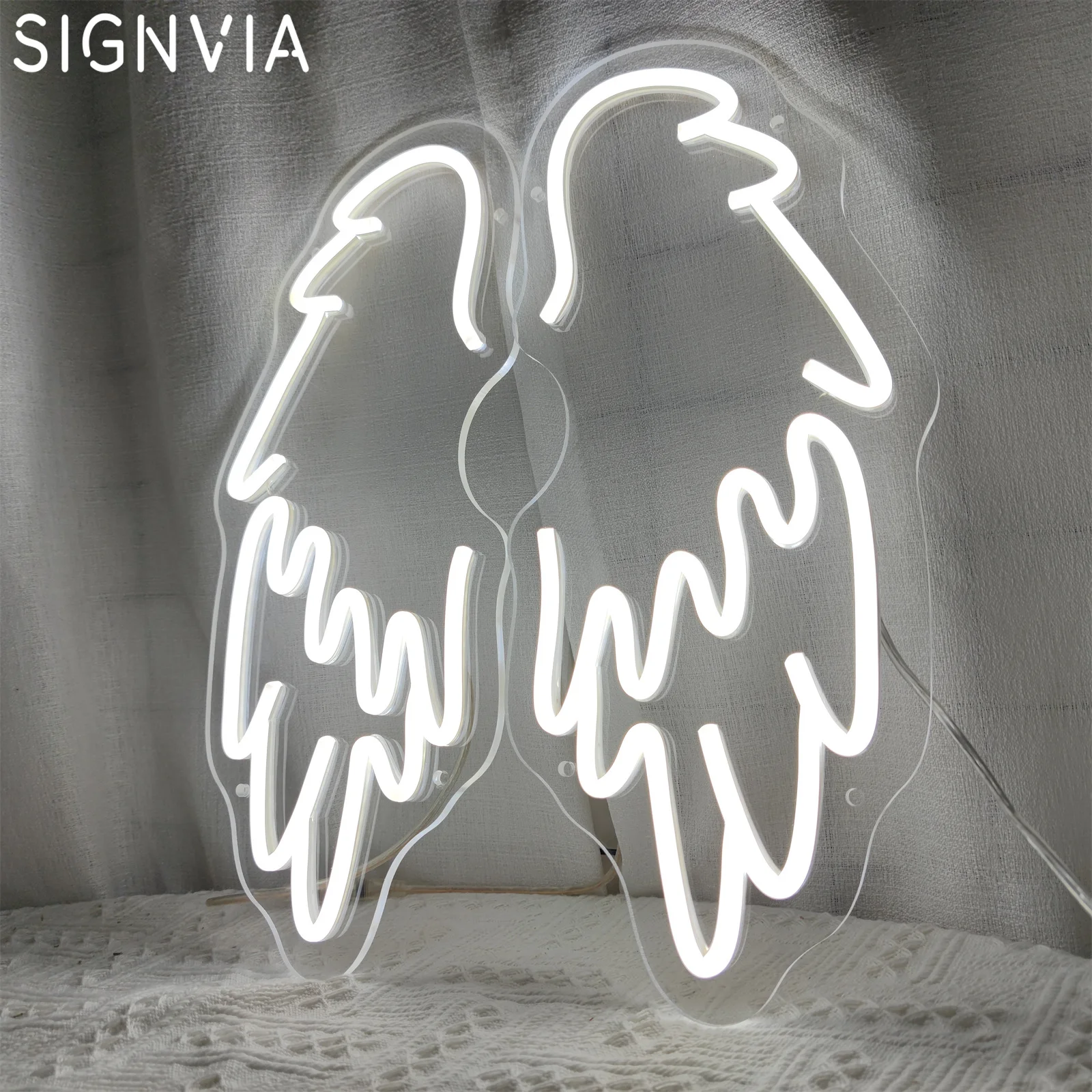 Angel Wing LED Neon Sign Room Wall Light Sign Decor Neon Light Club Bar Wedding Decoration Gifts Home Bedroom Party USB Signs