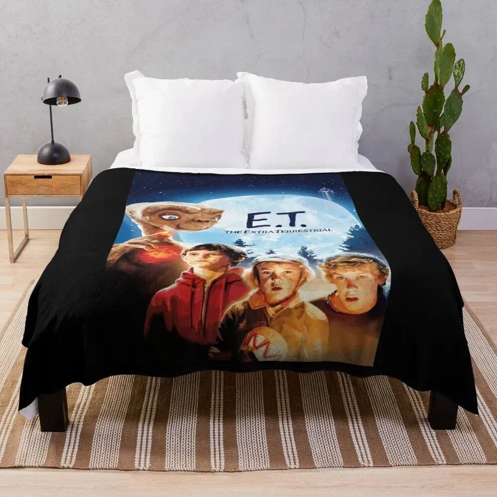 

E.T. The Extra- Terrestrial Digital Illustration Throw Blanket Long Lasting Soft Plush Blanket for Daily Use