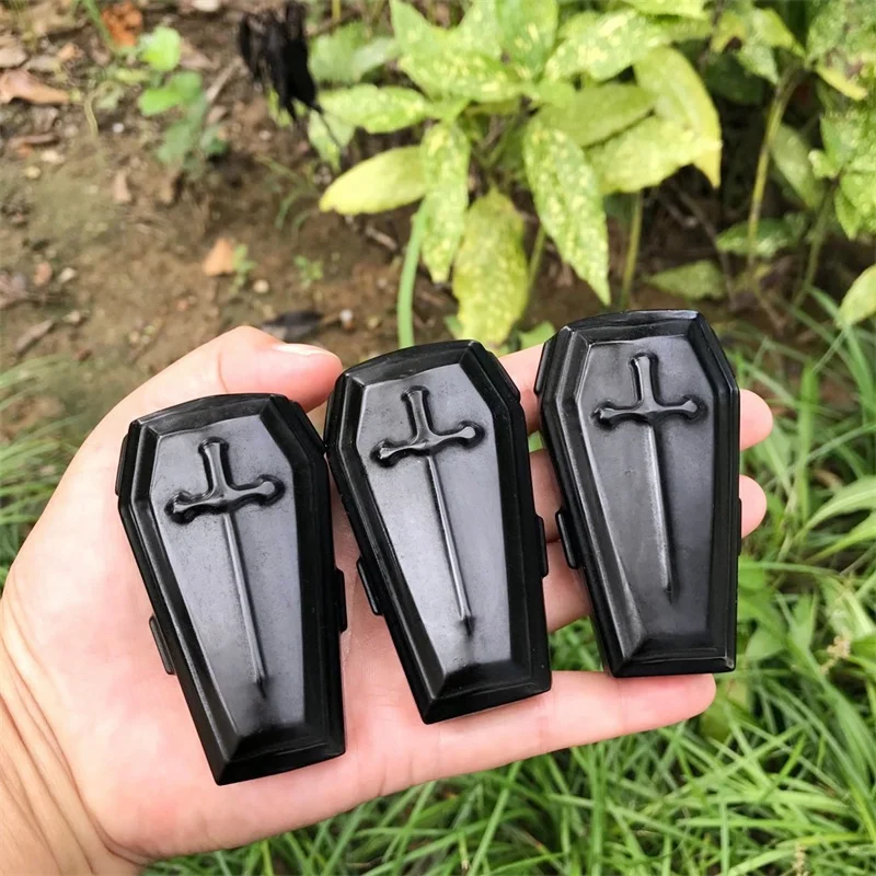 7.3CM Natural Black Obsidian Coffin Plank Crystal Carving Coffin Decor Coffin Ornament Party Decoration Gift 1PCS