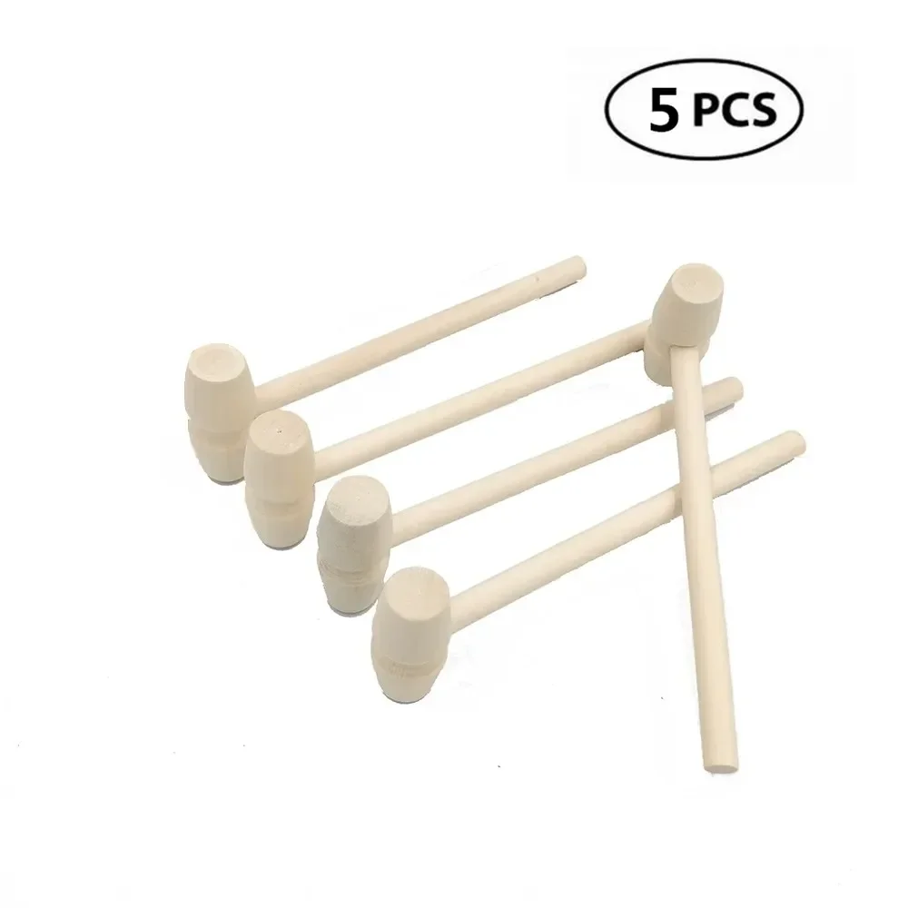 

5pcs Wood Mini Hammer Knock Planet Cake Wooden Hammer Children Flat Toy Mallet Spot