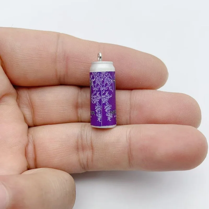 10Pcs Mini Simulation Beverage Can Resin Charms Colorful Imitation Drink Bottle Pendants DIY Earring Keychain Jewelry Making Sup view 3