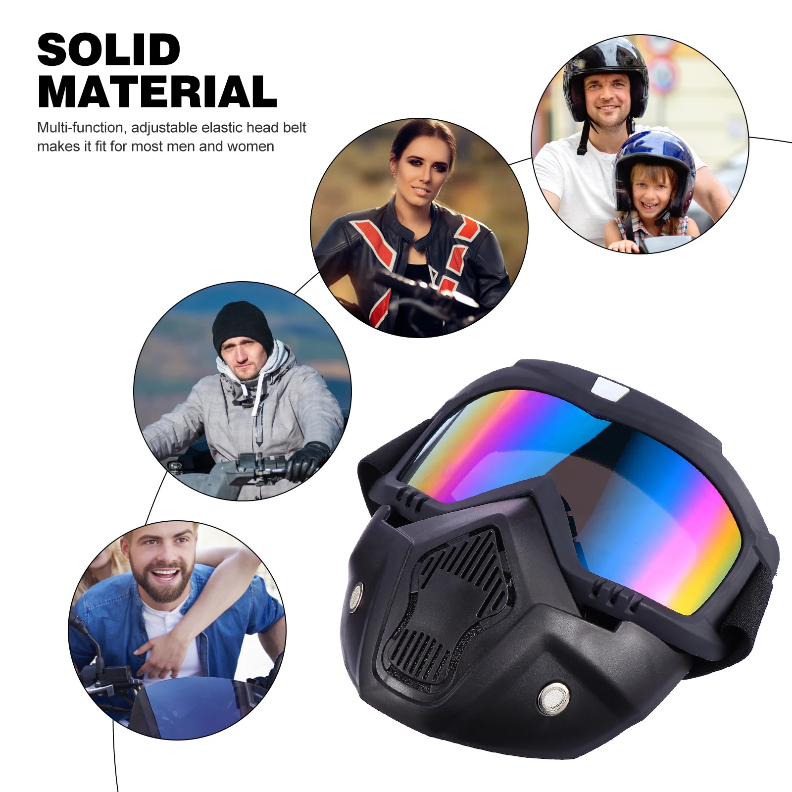 دراجة نارية الكمبيوتر قناع مكافحة وهج عدسة للصدمات الاختراق مقاومة خفيفة الوزن المحمولة ركوب السلامة قابل للتعديل #1