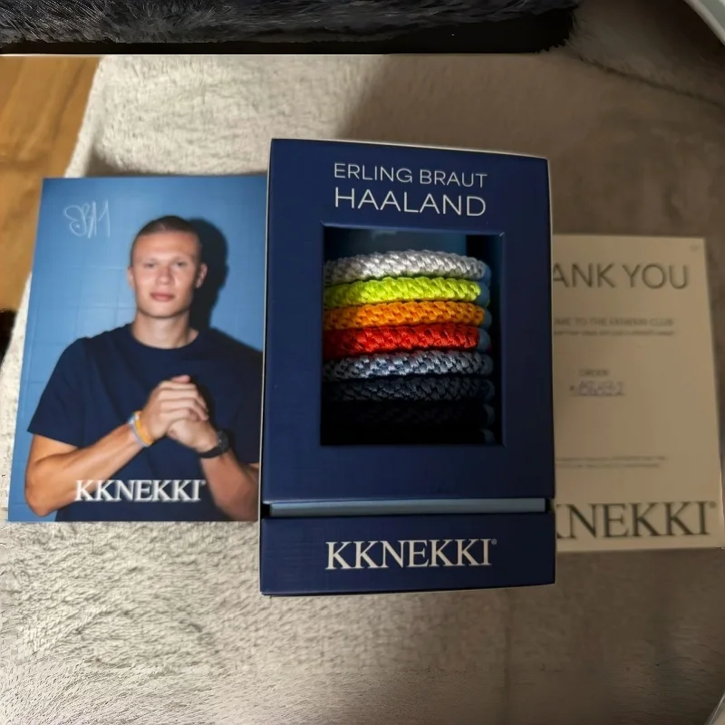 

2026 New Kknekki Limited Edition Erling Haaland Signature Hair Ties 8-Piece Gift Box Set Durable Elastic Bands Snag-Free
