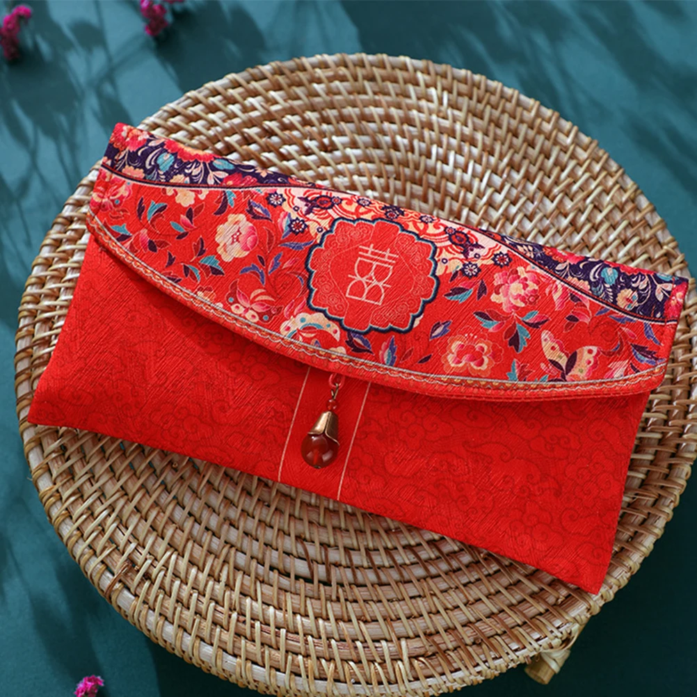 

1 шт. свадебный красный конверт Хунбао денежная сумка держатель для денег гигантские конверты счастливый карман ткань ретро элегантный дизайн-конверт