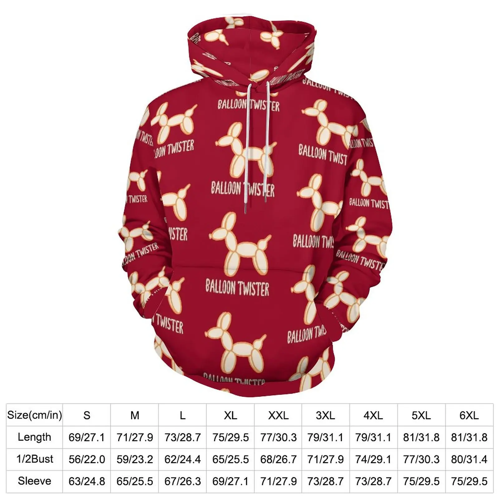 Balloon Twister Casual Hoodies Long Sleeve Cute Dogs Print Modern Hoodie Autumn Street Fashion Graphic Oversized Clothing