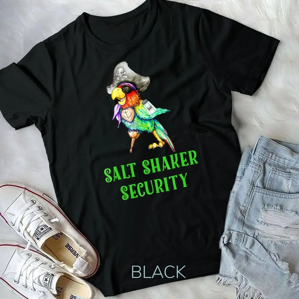 Salt Shaker Security  Head Parrot Funny Concert Unisex T-shirt High Quality 100%Cotton Short Sleeve