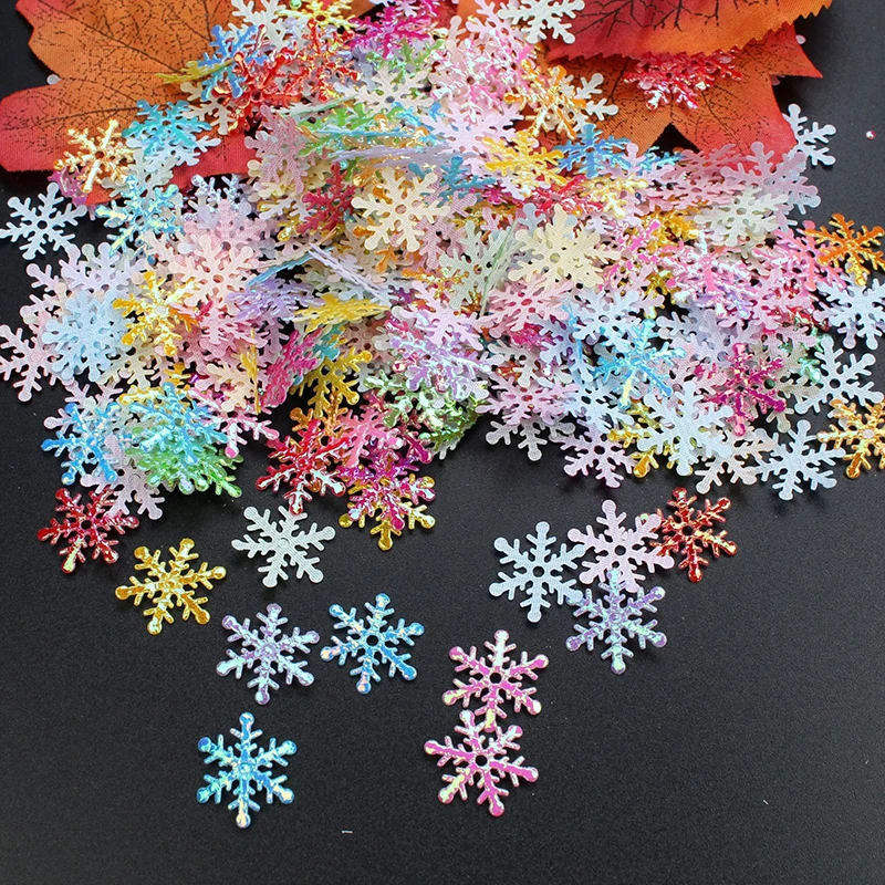 200-300 pezzi glitter fiocco di neve in polvere fiocchi di neve di Natale coriandoli decorazioni natalizie scrapbooking casa inverno decorazioni per