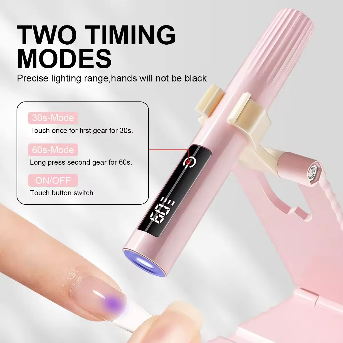 LINMANDA Handheld UV Nail Lamp Nail Dryer Portable Nail Lamp with Display Screen Suitable for Home DIY and Professional Salon view 2