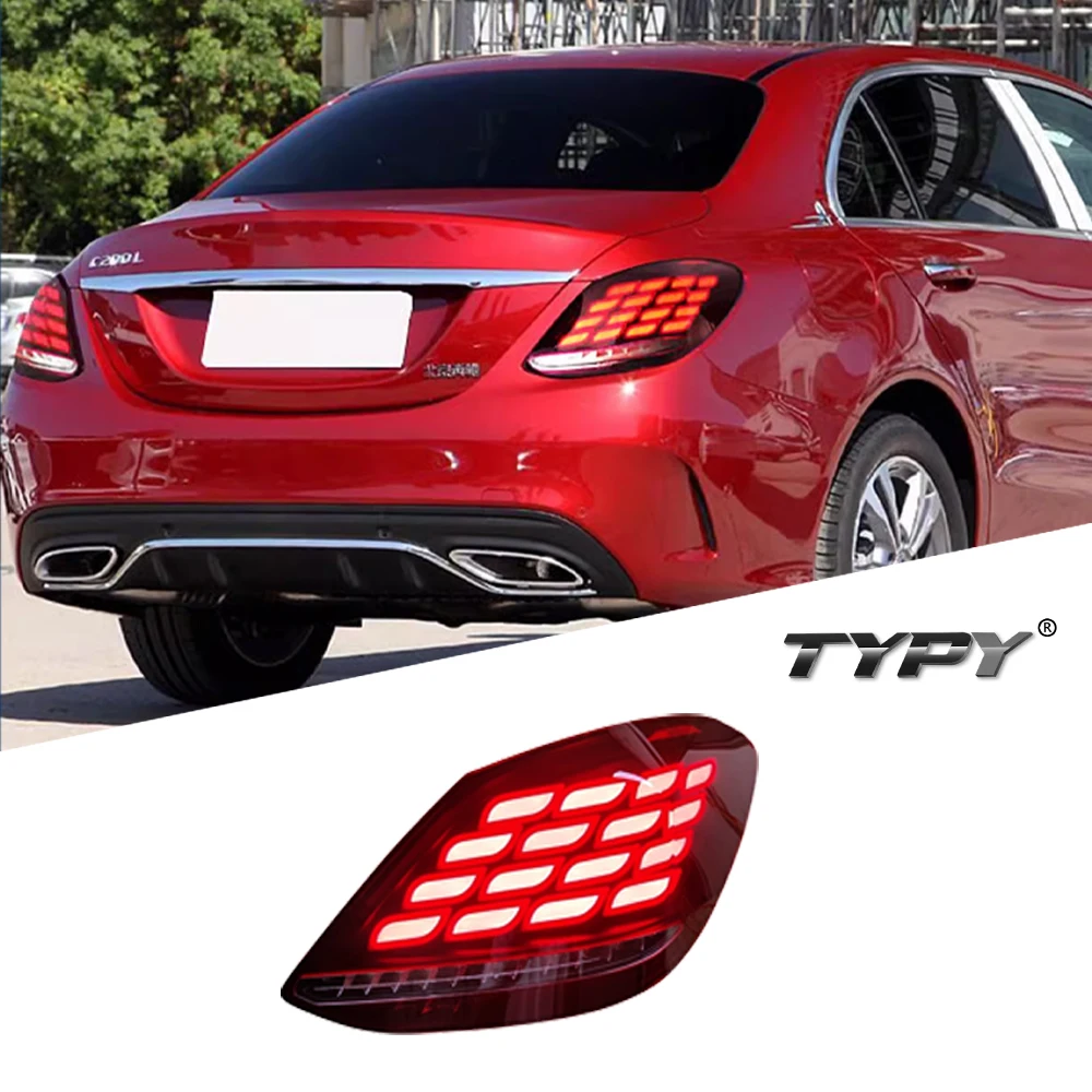 

TYPY New LED Taillight Upgrade Modified Full Tail Lamp Car Accessories For Benz C Class W205 2015-2021 Dynamic Turn Signals