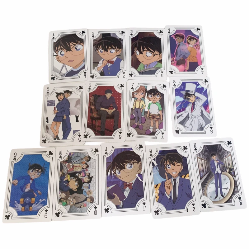 Detective Conan Playing Cards Anime Figure Conan Kawaii Collection Poker Cute HD Print Playing Card Kids Toys Puzzle Props Gifts