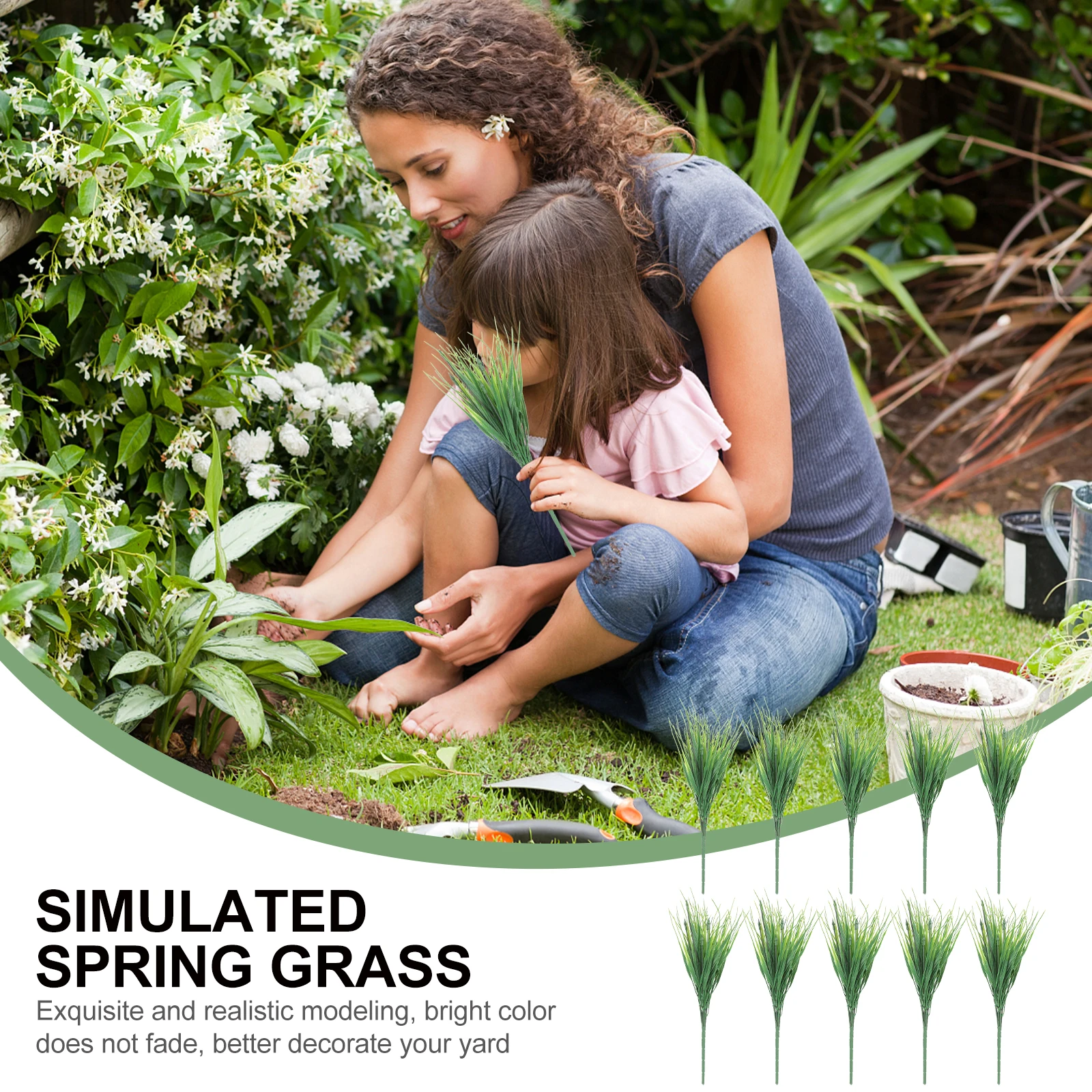 

10Pcs Lifelike Artificial Grass Plastic Bouquet DIY Table Centerpieces Floral Arrangement Supplies Scene Layout Props Garden