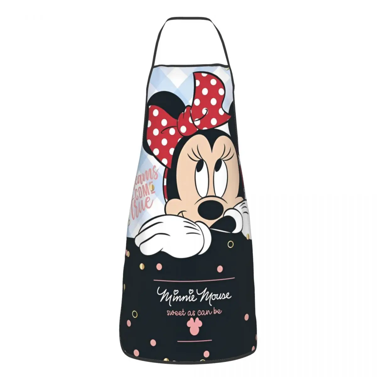 Cartoon Cute Minnie Mickey Mouse Polyester Apron 52*72cm Kitchen Cuisine Bib Tablier Florist Artisan Pinafores for Unisex Chef