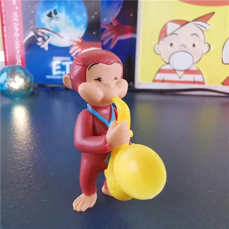 2-6cm cartoon Curious monkey George adventure action figure doll PVC kids collection model toy