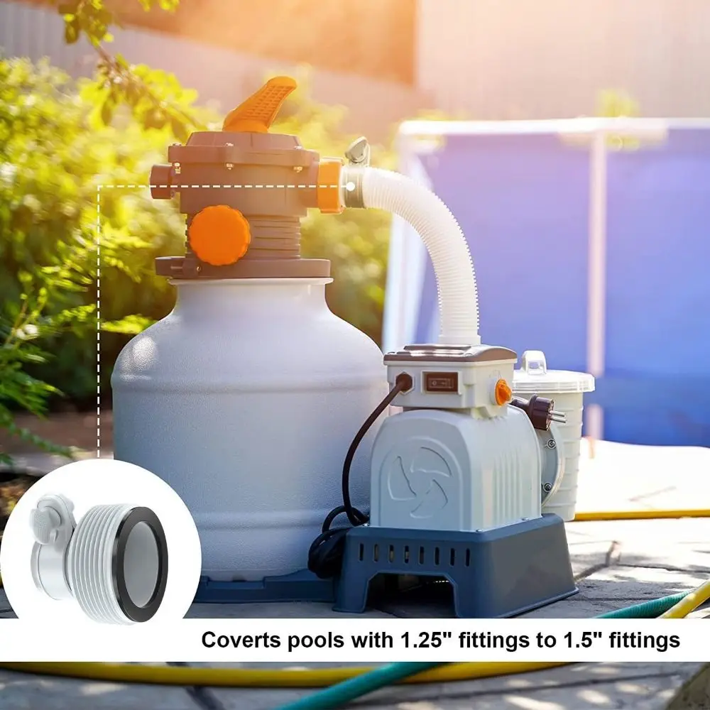 1.25 inch to 1.5 inch Type B Hose Pool Filter Pumps Adapters for Intex Hose Pump Parts Connector Replacement Outdoor Pool Parts