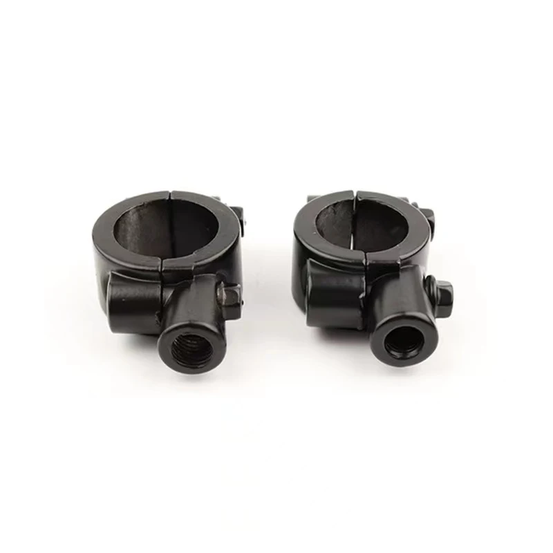 Abrazadera de montaje para espejo retrovisor de motocicleta, adaptador negro de 2 piezas, 22mm, 10mm, 8mm y 6mm de rosca