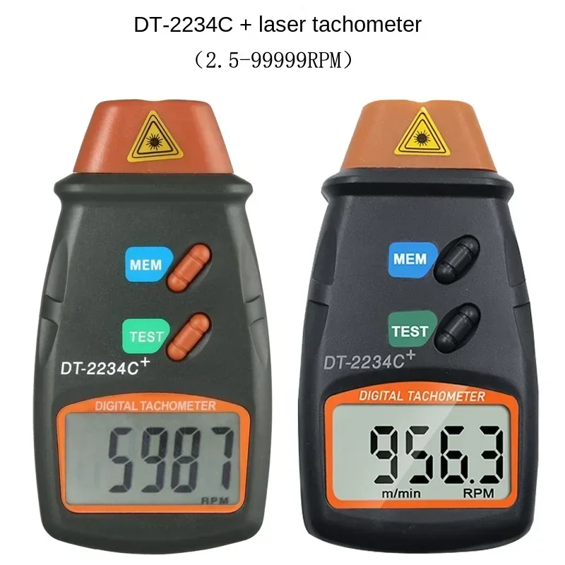 Dt2234C + Digital Laser Tachometer Rpm Meter Non-Contact 2.5RPM-99999RPM Lcd Display Speed Meter Dt2234C Tester Speed